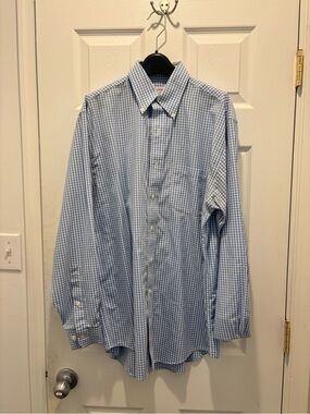 Brooks Brothers 346 Light Blue Gingham Dress Shirt